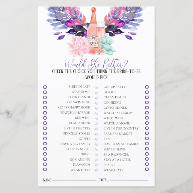 Pétales & Poursuite Jeu nuptiale Plairait-elle (Devant)