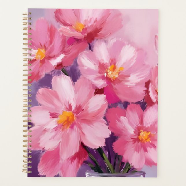 Pétales roses en fleurs | Peinture de fleurs à l'a (Devant)