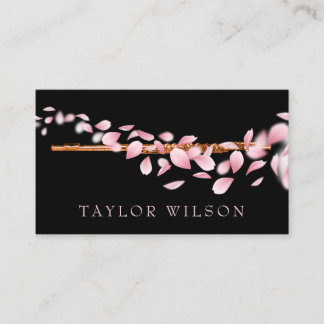 pétales roses flûte professeur carte de visite