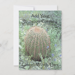 Pétales roses Prickly Cactus Invitations du désert