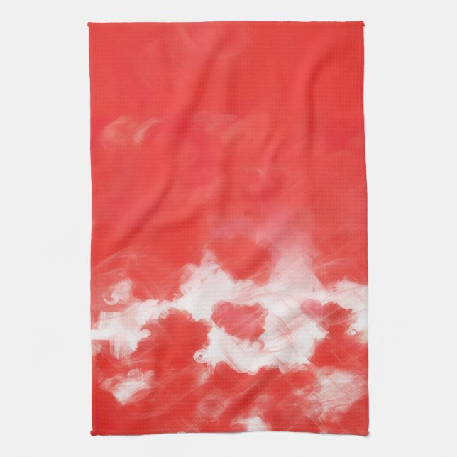 Pétales Roses Rouges Peinture Art 2 - Serviette de (Vertical)