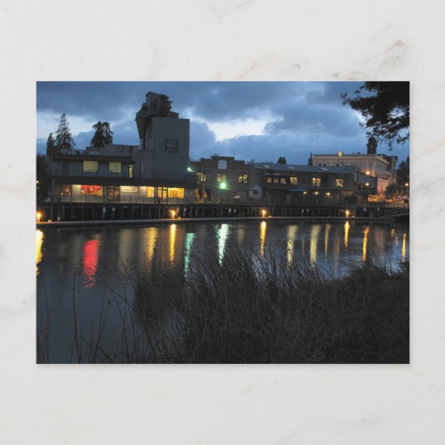 Petaluma Turning Basin à la carte postale de nuit (Devant)