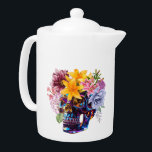PETAUX DE COMPLEXE<br><div class="desc">Skull Petals est une fusion saisissante de rébellion vibrante et de grâce délicate. Cette oeuvre originale présente un crâne métallique très brillant couronné de fleurs de style vintage — des lys gras, des pivoines luxuriantes et des fleurs molles apportent contraste et beauté au design pointu. Idéal pour les amateurs de...</div>