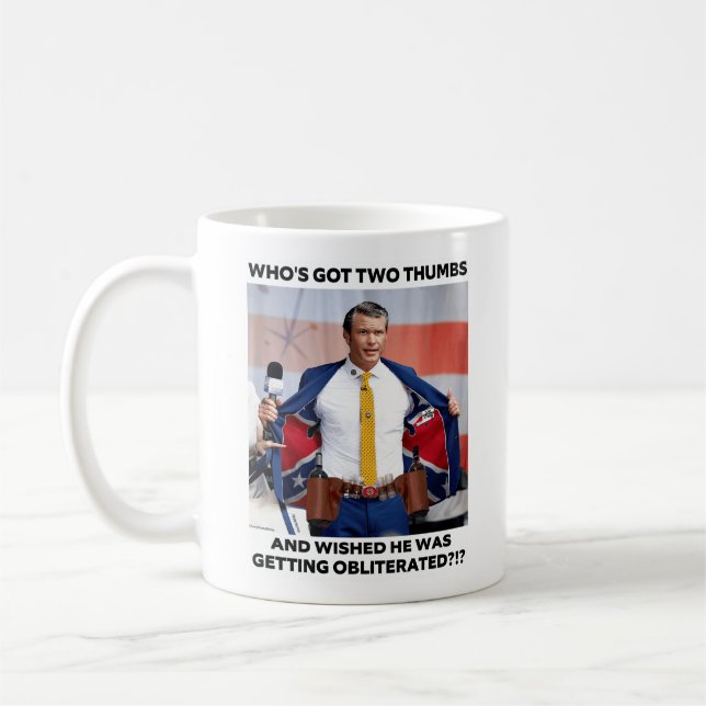 PETE HEGSETH "OBLITERATED" COFFEE MUG (Gauche)