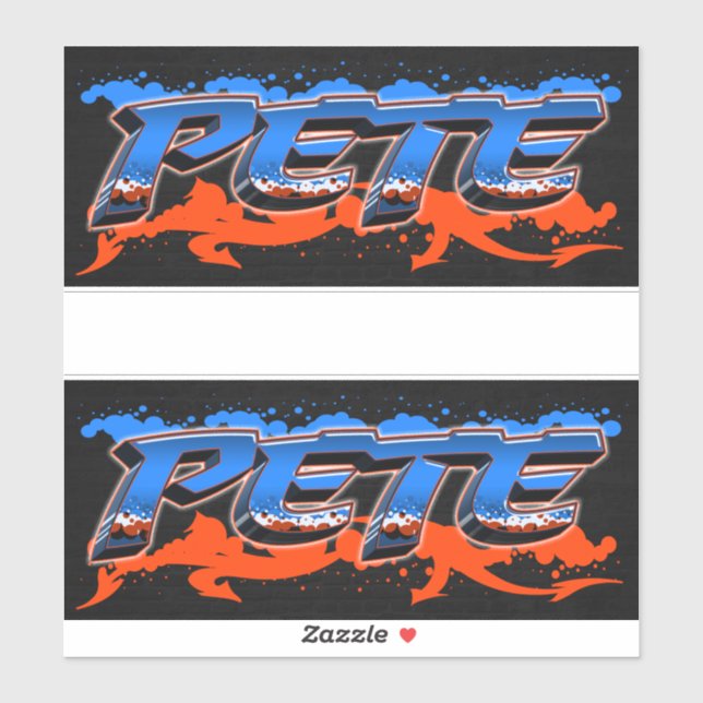 Pete prénom Nom Autocollant Stickers (Feuille)