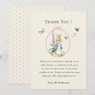 Peter lapin Baby girl douche Carte de remerciement
