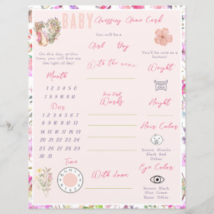 Peter le lapin rose Floral Girl Baby shower jeu