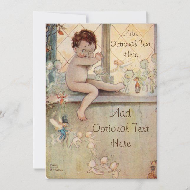 Peter Pan à la fenêtre avec des fées - Invitation (Devant)