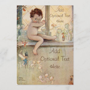 Peter Pan à la fenêtre avec des fées - Invitation