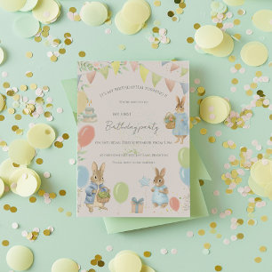 Peter Rabbit 1er Anniversaire Fête Invitation