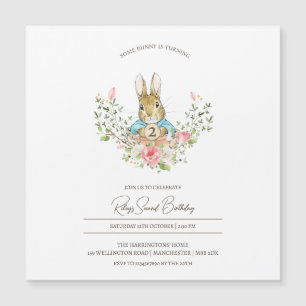 Peter Rabbit Anniversaire Invitation magnétique