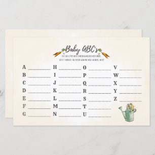 Peter Rabbit   Baby ABC's   Jeu Baby shower