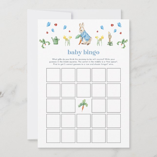 Peter Rabbit Baby Bingo Baby shower Jeu (Devant)