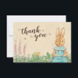 Peter Rabbit | Baby Girl Birthday - Merci<br><div class="desc">Merci à toute votre famille et à tous vos amis d'être venus à votre Baby Girl's Peter Rabbit thème Premier anniversaire. Personnalisez en ajoutant votre propre message de remerciement personnalisé.</div>