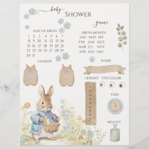 Peter Rabbit Baby shower Deviner le jeu