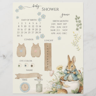 Peter Rabbit Baby shower Deviner le jeu