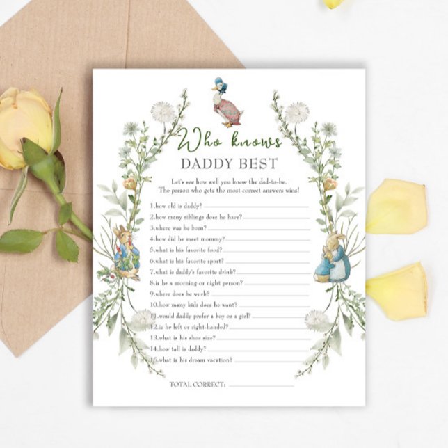 Peter Rabbit Baby shower Fleur sauvage  (Créateur téléchargé)