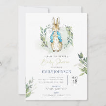 Peter Rabbit Baby shower Invitation