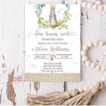 Peter Rabbit Baby shower Invitation