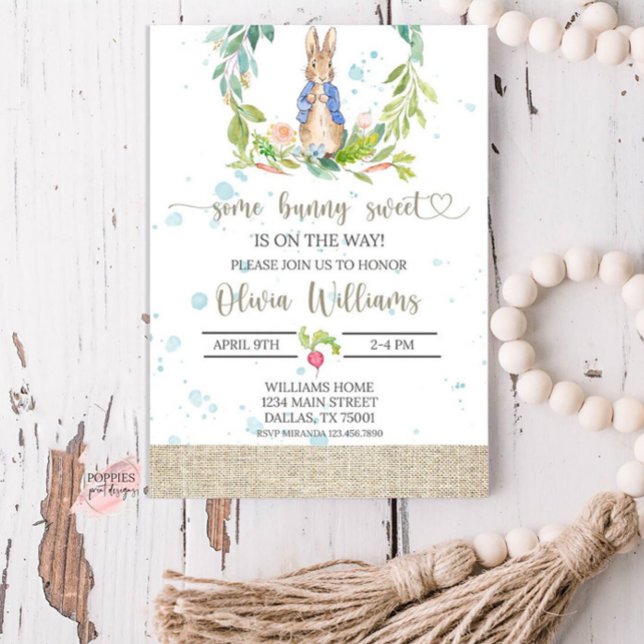 Peter Rabbit Baby shower Invitation (Créateur téléchargé)