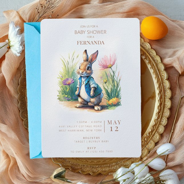 Peter Rabbit Baby shower Invitation (Créateur téléchargé)