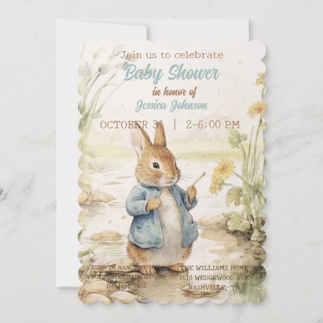 Peter Rabbit Baby shower Invitation (Devant)