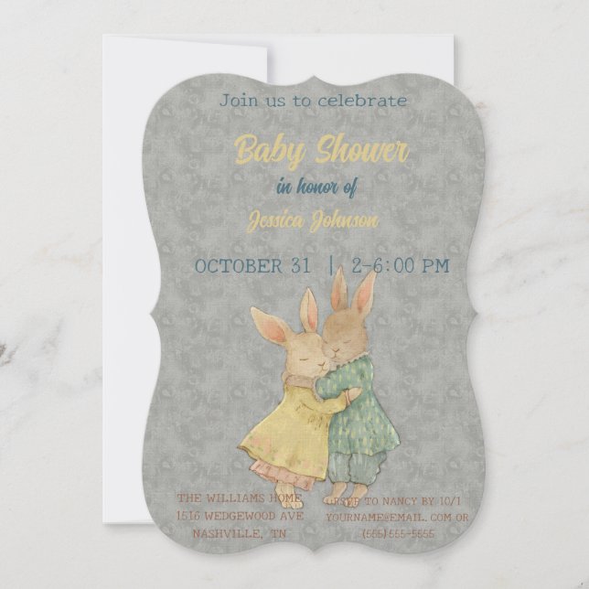 Peter Rabbit Baby shower Invitation (Devant)