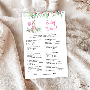 Peter Rabbit Baby shower Trivia Jeu