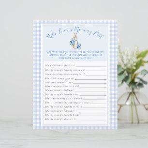 Peter Rabbit Blue Watercolor Baby shower Jeu