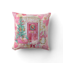 Peter Rabbit Carré de coussin rose