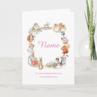 Peter Rabbit et ses amis Carte Christening - Rose