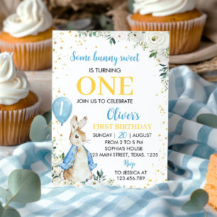 Peter Rabbit Fleur sauvage Invitation d'anniversai