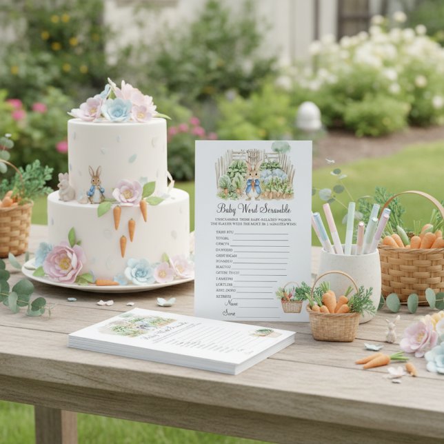 Peter Rabbit Garden Scramble Baby shower Jeu (Créateur téléchargé)