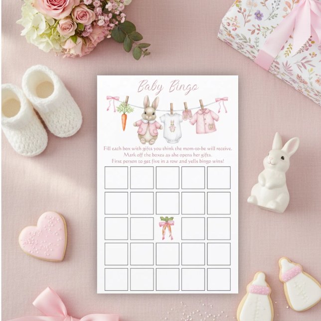 Peter Rabbit Girl Baby Shower Baby Bingo Game (Créateur téléchargé)