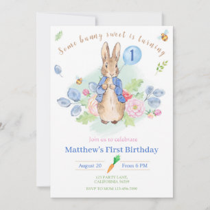 Peter Rabbit Invitation Anniversaire Bunny 1er Inv