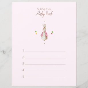 Peter the Rabbit Baby shower Guess Baby Food Game