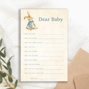 Peter The Rabbit Baby shower Jeu Chers voeux pour