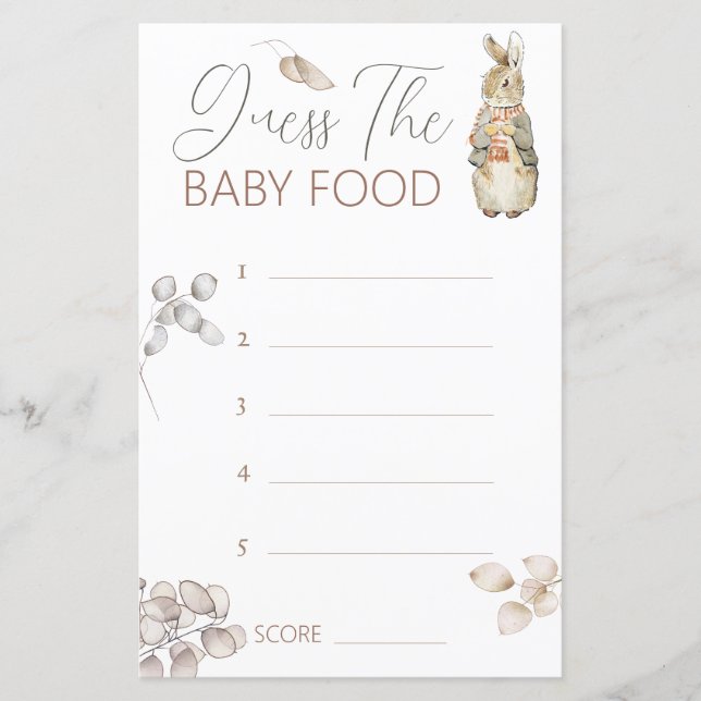 Peter the Rabbit Fall Guess the Baby Food Game (Devant)