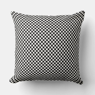 Petit À damiers Coussin noir et blanc Mini chèque