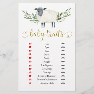 Petit Agneau doux vert Baby shower Baby Traits