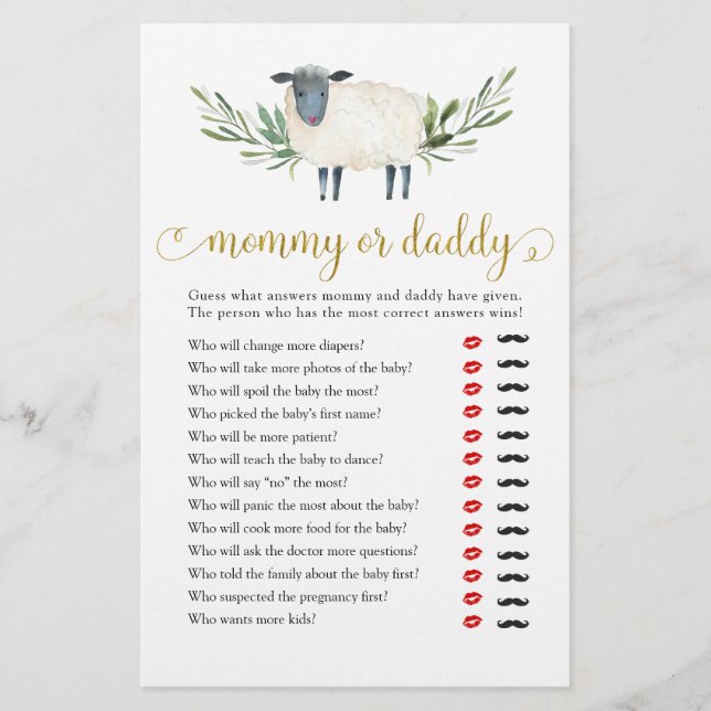 Petit Agneau doux vert maman ou papa (Devant)