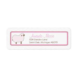 Petit agneau rose Étiquette de adresse