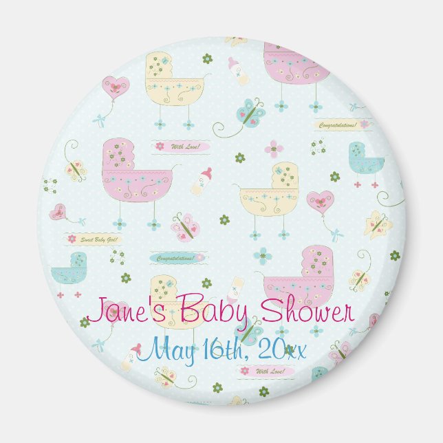 Petit aimant de Baby shower buggy (Devant)