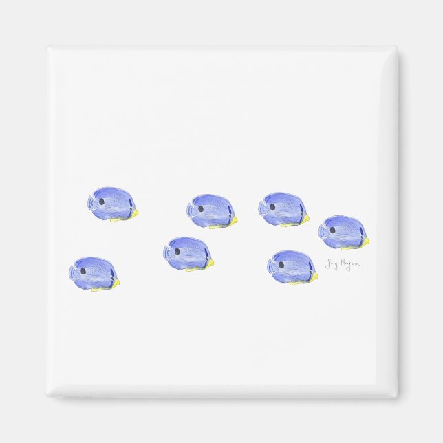 Petit aimant de poisson bleu (Devant)