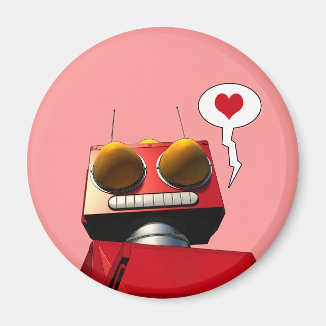 Petit aimant Robot Rouge (Devant)
