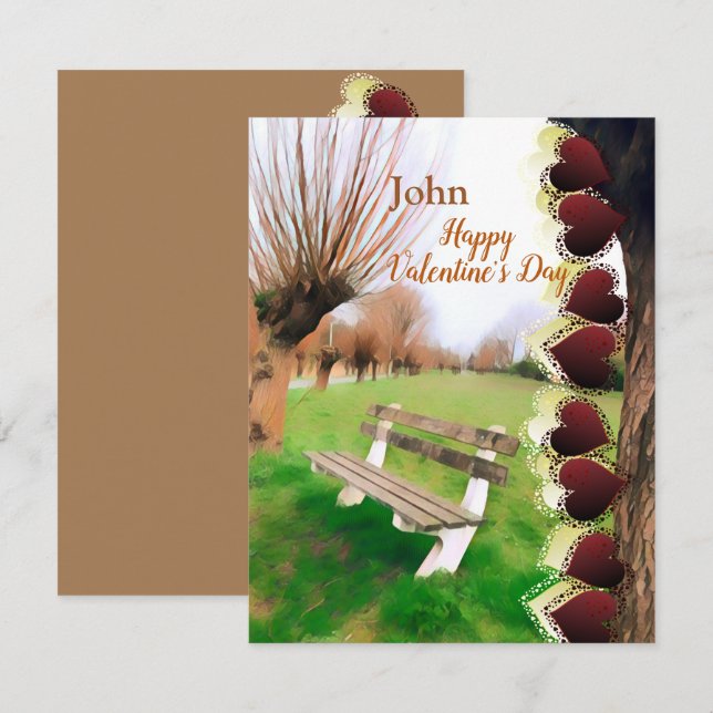 Petit ami romantique Valentines Heart Garden Bench (Devant / Derrière)