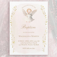 petit ange bébé fille | Invitation de baptême