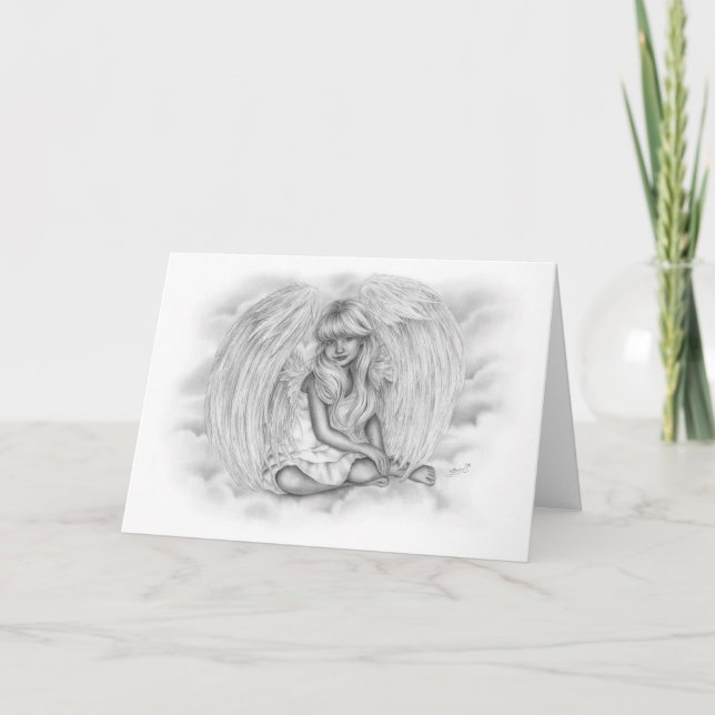 Petit ange dans le ciel Carte de voeux (Devant)