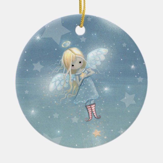 Petit ange étoile de Noël Ornement (Devant)
