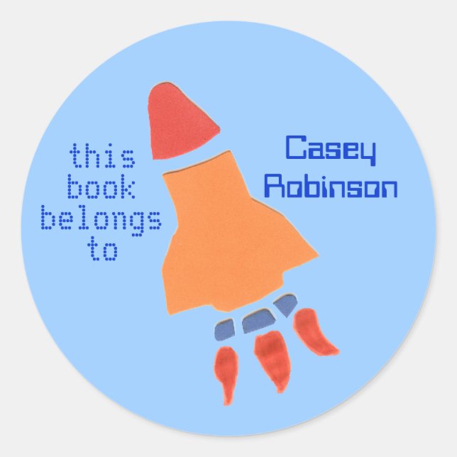 Petit autocollant de plaque de fusée (Devant)